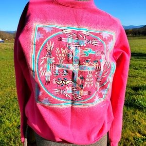 1990 1991 onieta large sweatshirt emi Inc hot pink native